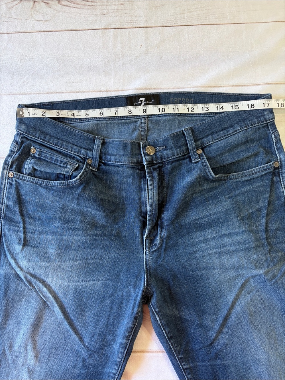 7 For All Mankind Men’s Blue Denim Jeans - Picture 6 of 9